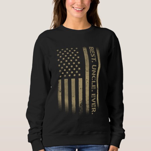 Best Onkel Ever American USA Grunge Flag Vater's Sweatshirt (Vorderseite)