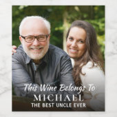Best Onkel je Foto Personalisiert Weinetikett (Einzelnes Label)