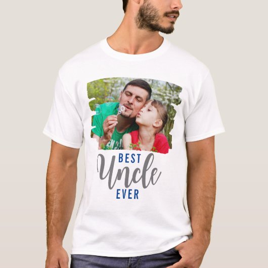 Best Onkel je Typografy Foto T-Shirt (Vorderseite)