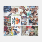 Best Opa by Par Familienfoto Collage Golfspielen Fleecedecke (Vorderseite (Horizontal))