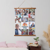 Best Opa by Par Familienfoto Collage Golfspielen Wandteppich Mit Holzrahmen (Schlafzimmer)