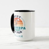 Best Opa by Par Retro Golfspielen Personalisiert Tasse (Vorderseite Links)
