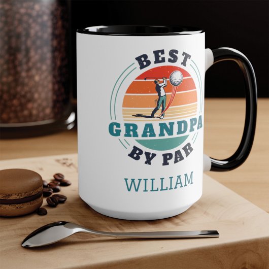 Best Opa by Par Retro Golfspielen Personalisiert Tasse