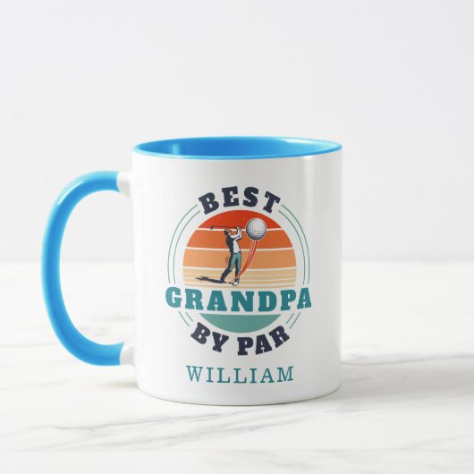 Best Opa by Par Retro Golfspielen Personalisiert Tasse (Links)