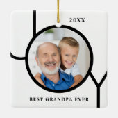 Best Opa Ever Foto Weihnachten Keramikornament (Rückseite)