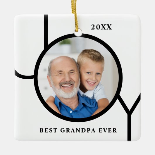 Best Opa Ever Foto Weihnachten Keramikornament (Vorderseite)