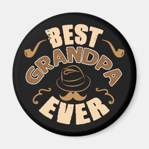 Best Opa Ever - Hut und Pipe Illustration Magnet