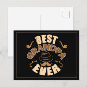 Best Opa Ever - Hut und Pipe Illustration Postkarte (Vorne/Hinten)