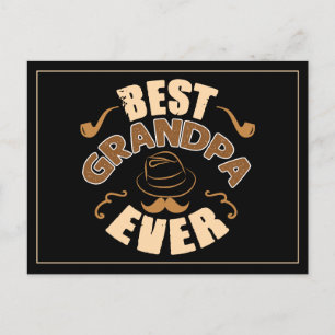 Best Opa Ever - Hut und Pipe Illustration Postkarte