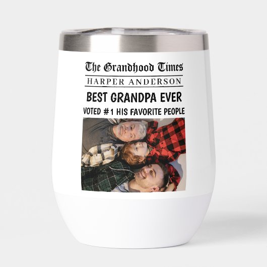 Best Opa je Custom Foto Newspaper Headline (Rückseite)