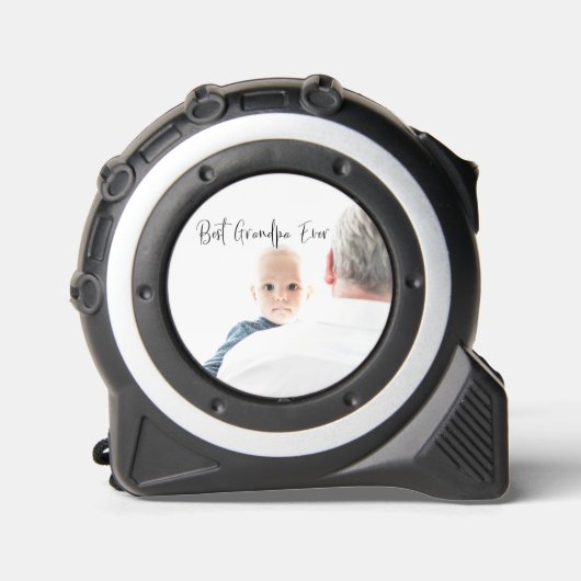 Best Opa je Custom Foto Script Modern Maßband (Vorderseite)