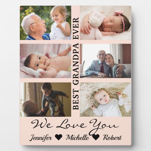 Best Opa je Custom Fotos Großkinder Name Fotoplatte (Vorderseite)