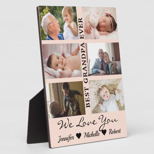 Best Opa je Custom Fotos Großkinder Name Fotoplatte (Seite)