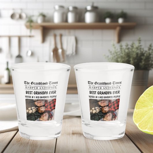 Best Opa je Custom Newspaper Foto Schnapsglas