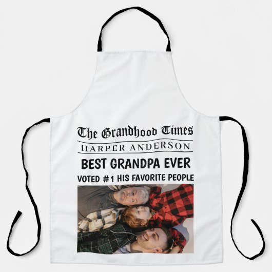 Best Opa je Custom Newspaper Foto Schürze (Vorderseite)