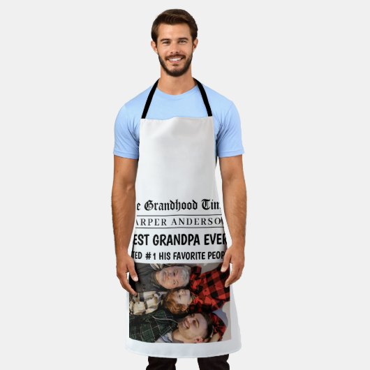 Best Opa je Custom Newspaper Foto Schürze (Getragen)