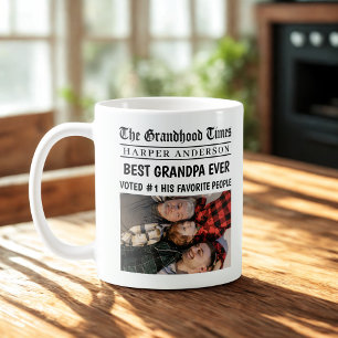 Best Opa je Custom Newspaper Headline Foto Kaffeetasse
