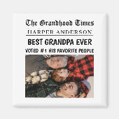 Best Opa je Custom Newspaper Headline Foto Magnet (Vorne)