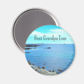 Best Opa jemals Blue Ocean Foto Azure Sky Magnet (Vorderseite/Rückseite)