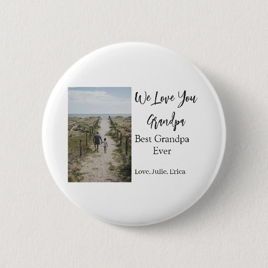 Best Opa jemals Großeltern Foto Geschenke Klassike Button (Vorderseite)