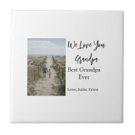 Best Opa jemals Großeltern Foto Geschenke Klassike Fliese