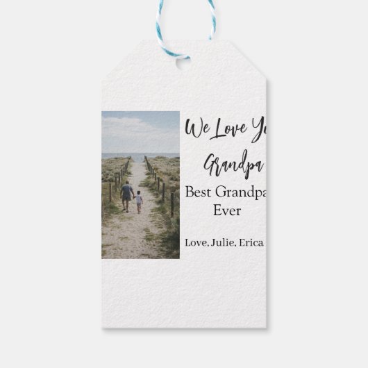 Best Opa jemals Großeltern Foto Geschenke Klassike Geschenkanhänger (Rückseite)