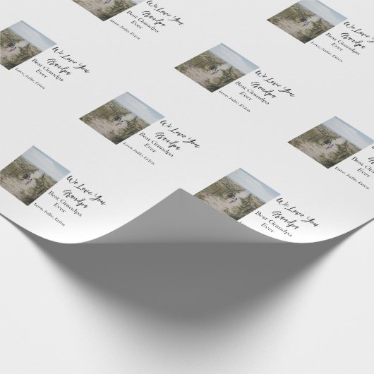 Best Opa jemals Großeltern Foto Geschenke Klassike Geschenkpapier (Ecke)