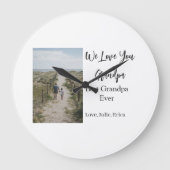Best Opa jemals Großeltern Foto Geschenke Klassike Große Wanduhr (Vorderseite)