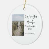 Best Opa jemals Großeltern Foto Geschenke Klassike Keramik Ornament (Links)