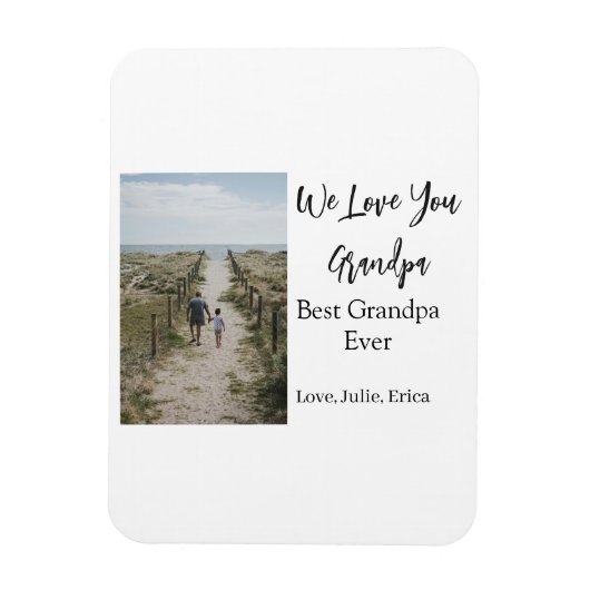 Best Opa jemals Großeltern Foto Geschenke Klassike Magnet (Vertikal)