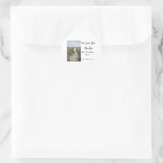 Best Opa jemals Großeltern Foto Geschenke Klassike Runder Aufkleber (Tasche)