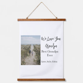 Best Opa jemals Großeltern Foto Geschenke Klassike Wandteppich Mit Holzrahmen