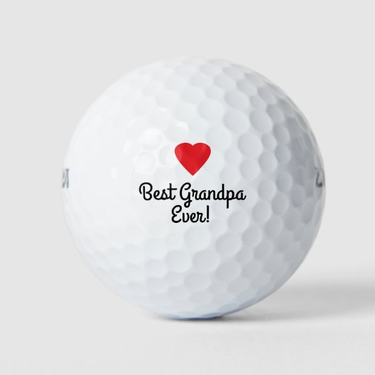 Best Opa jemals Red Heart Golf Balls Golfball (Vorderseite)