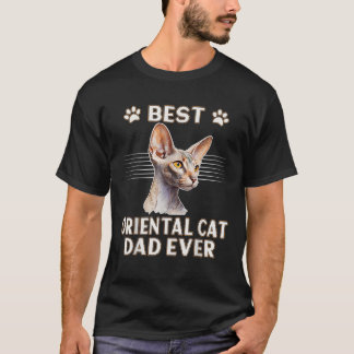 Best Oriental Cat Vater Ever Bicolor Orientalische T-Shirt
