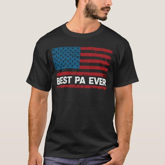 Best Pa je US Flag Grandpa Vathers Day Geschenk T-Shirt (Vorderseite)