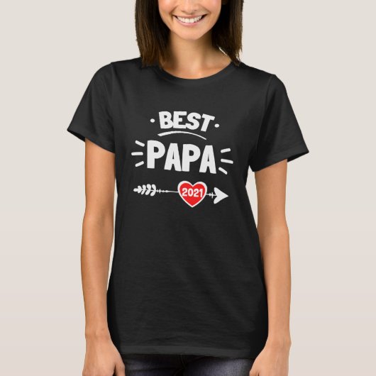 Best Papa 2021 Personalised Father s Day Christmas T-Shirt (Vorderseite)