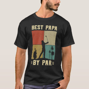Best Papa by Far Men Golf Retro Sunset Deco Vater  T-Shirt