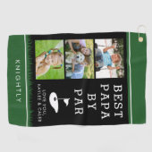 BEST PAPA BY PAR 3 FotoCollage Personalisiert Golfhandtuch (Horizontal)