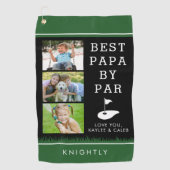 BEST PAPA BY PAR 3 FotoCollage Personalisiert Golfhandtuch (Vorderseite)
