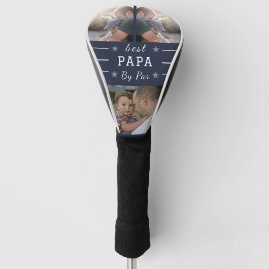 "Best Papa by Par - Custom 3-Foto Golf Headcover (Vorderseite)