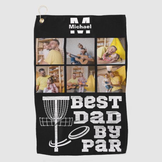 Best Papa by Par Disc Golf frisbee Custom 6 Foto Golfhandtuch (Vorderseite)
