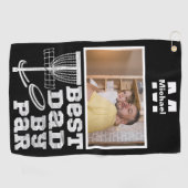 Best Papa by Par Disc Golf frisbee Custom Foto Golfhandtuch (Horizontal)
