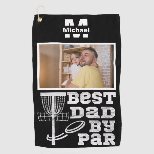 Best Papa by Par Disc Golf frisbee Custom Foto Golfhandtuch (Vorderseite)