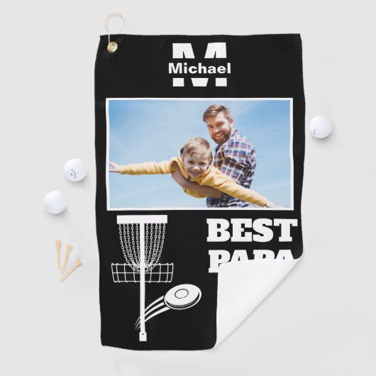 Best papa by par disk golf frisbee Custom Foto Golfhandtuch (Insitu)