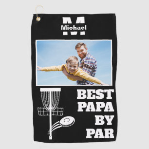 Best papa by par disk golf frisbee Custom Foto Golfhandtuch