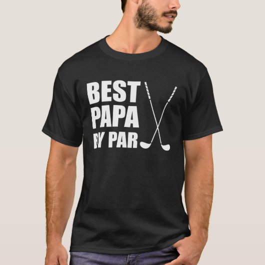 Best Papa By Par Grandpa Golfer Pun T-Shirt (Vorderseite)