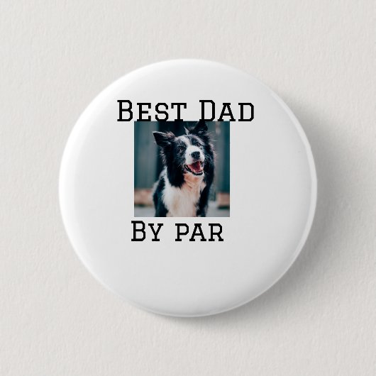 Best Papa by Par Hund Haustier Foto modern einfach Button (Vorderseite)