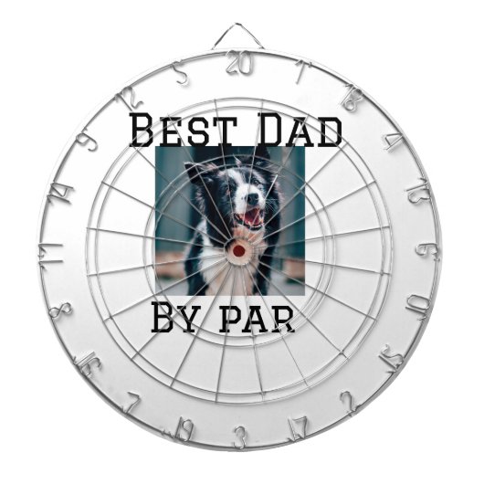 Best Papa by Par Hund Haustier Foto modern einfach Dartscheibe (vorne)