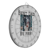 Best Papa by Par Hund Haustier Foto modern einfach Dartscheibe (Vorderseite Links)