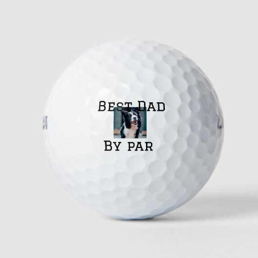 Best Papa by Par Hund Haustier Foto modern einfach Golfball (Vorderseite)